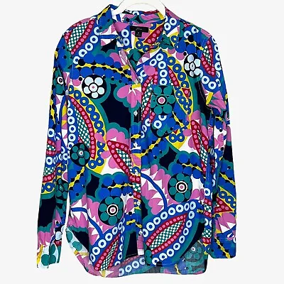 J. Crew Ratti Kaleidoscope Floral Button Down Shirt Top Size 6 • $30