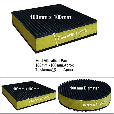 Anti Vibration  Rubber Mat Pads Feet Ribbed Washing Machine Dryer Reducing Noise • £5.99