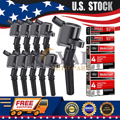 10 Pack Ignition Coil DG508 Motorcraft Spark Plug SP479 For Ford Lincoln Mercury • $110