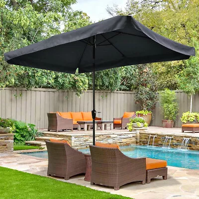 2*3M Aluminum Patio Umbrella Fuchsia Green Grey Water-Repellent & Fade-Resistant • $110.99