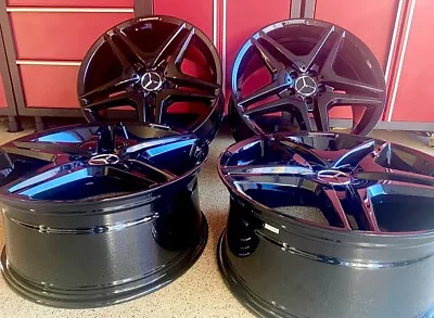 18 Inch Mercedes C63 Gloss Black Rims Wheels Set4 New Fits C300 C250 C350 C Amg • $995