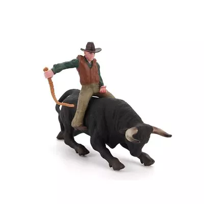 Gifts Plastic Toy Character Model Animal Toys Rodeo Bull Bull Rider PVC Model • $21.78
