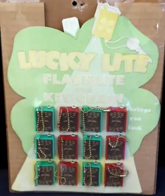 Vintage Lucky Lite Flashlight Keychain Store Display Good Luck Four Leaf Clover • $114.89