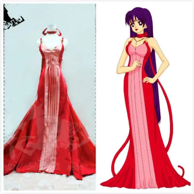 $68.30 • Buy Sailor Moon Rei Hino-Mars Princess Red Dress Cosplay Costume