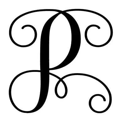 Scroll Monogram Letter P Vinyl Decal Sticker For Home Cup Mug Car Wall A1062 • $2.25