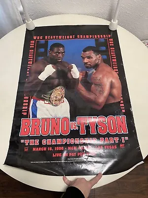 MIKE TYSON Vs FRANK BRUNO 24 X 36 BOXING POSTER. WBC CHAMPIONSHIP 1996 • $0.99