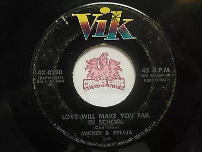 MICKEY & SYLVIA: Shadows On Your Window / Fail In School 45 RPM Fair/Poor (3A) • $7.95