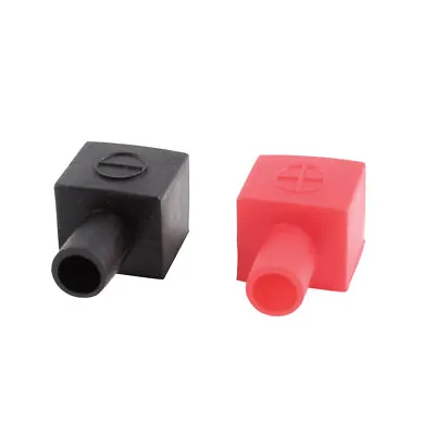 Motorcycle Battery Terminal Cover Soft Plastic Insulation Boot Black Red Pair • $6.45