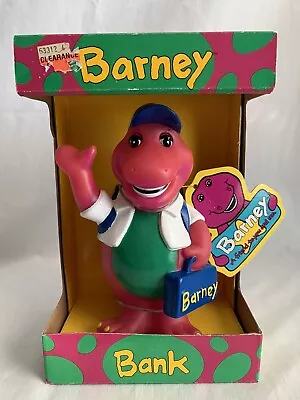 BARNEY DINOSAUR BANK School Lunchbox Backpack Vintage 90s Lyons Group 1992 • $22