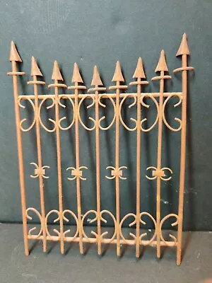 Miniature GATE 8.5  -Fairy Garden -Rusty  Wrought Iron  METAL -Fence Vintage 80s • $30