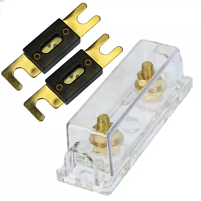 QTY 1 ANL Fuse Holder Voodoo Gold Fuseholder 0 4 8 GA Inline W/ 2ea • $9.49