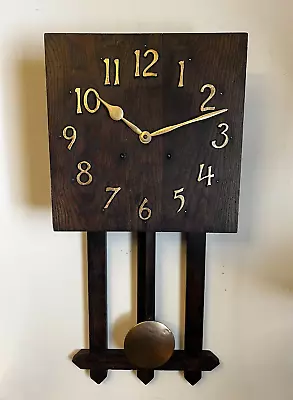 Antique Ingraham Monterey Mission Oak Wall Clock For Parts Or Repair Tick Tock • $149.99