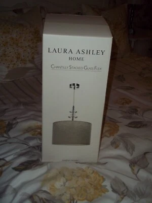 £29.99 • Buy BNWB Laura Ashley Chantilly Light Flex Stacked Glass & Chrome BOXED NEW COST £60