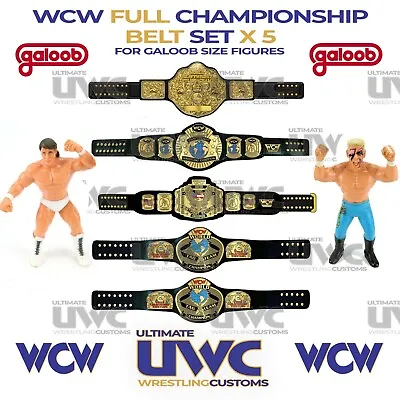 £9.99 • Buy WCW Belts 5 X Custom Set For Galoob Figures WWF AEW WWE