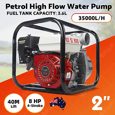 2 Petrol High Flow Water Pump 8HP Transfer Irrigation Farm Fire Fighting AUS • $175
