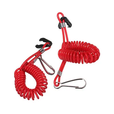 1x Double Boat Outboard Engine Cord Kill Stop Switch Safety Lanyard Tether-RR • $5.91