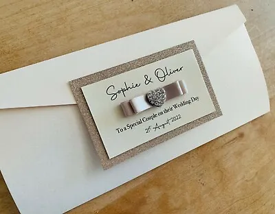 Handmade Personalised Money Wallet Gift Card Wedding Engagement Birthday Gift • £7.95