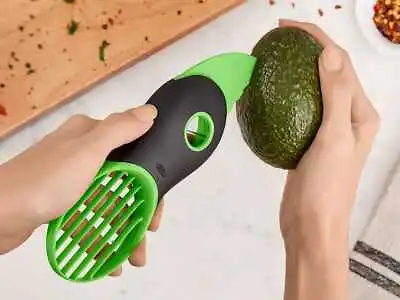OXO Good Grips 3 In 1 Avocado Cutter Tool Slicer Peeler Scoop Slices Green Knife • £10.49