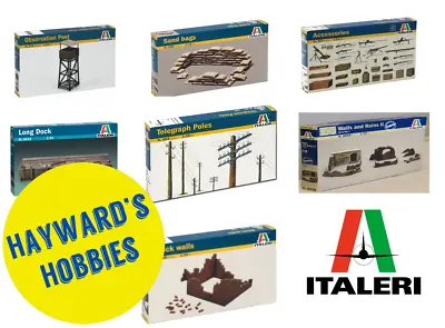 Italeri Accessories Telegraph Poles Brick Walls Sandbags Etc 1/35 & 1/72 Scale • £11.99