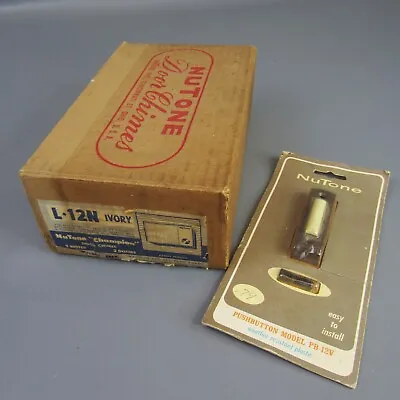 Vintage NuTone Champion 2-Note 2-Door Chime L-12N Ivory & PB-12V Button Doorbell • $106.13