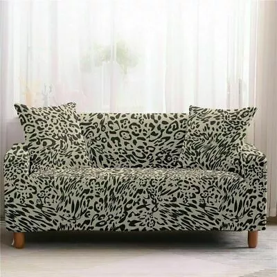 $36 • Buy Leopard Print Elastic Wrap All-Inclusive Couch Covers For 1/2/3/4 Seater L Sofa 