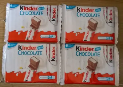 £4.95 • Buy Kinder Chocolate Medium Fine Milk Chocolate Bars With A Milky Filling 4 X6 Packs