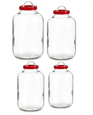 Large Glass Storage Jar With Lid Airtight Food Preserve Pickle ( 4 )  Sizes • £8.99