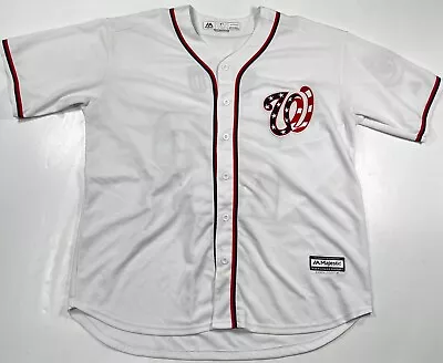 Juan Soto Washington Nationals Jersey Mens XXL White Majestic Cool Base 2XL • $34.99