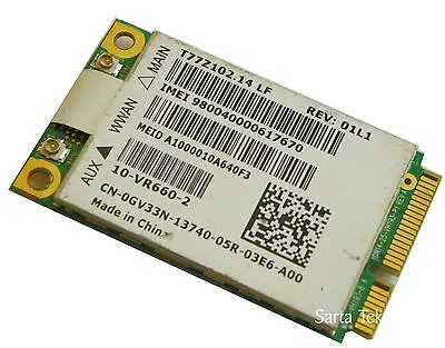 Dell Wireless DW5620 GV33N Gobi 2000 WWAN Mobile Broadband Mini PCIe  • $8.92