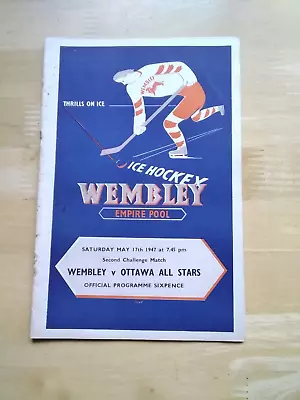 1947 Wembley  V Ottawa All Stars - Ice Hockey Challenge Match • £0.99