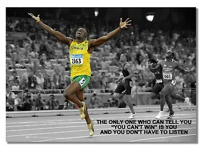 Usain Bolt 2a Lightning Jamaican Sprinter Poster Motivation Quote Sport Only One • $34.67