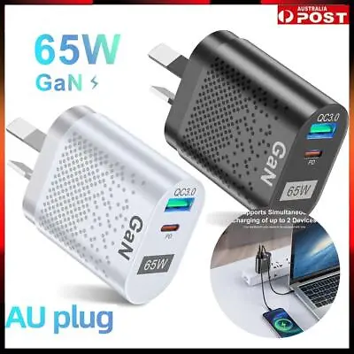 $9.48 • Buy 65W GaN Charger Type C PD USB QC 3.0 Fast Charging Wall Adapter