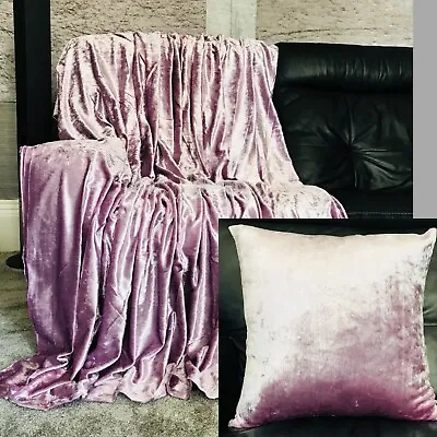 Throw Over Bedspread Shiny Crushed Velvet Sofa Or Bed Cushion Cover 8 Colours • £6.99
