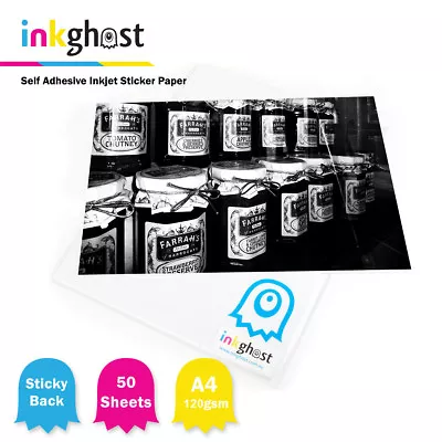 A4 High Gloss Self Adhesive Sticker Paper 115/80gsm / 50 Sheets / Inkjet Printer • $10.33