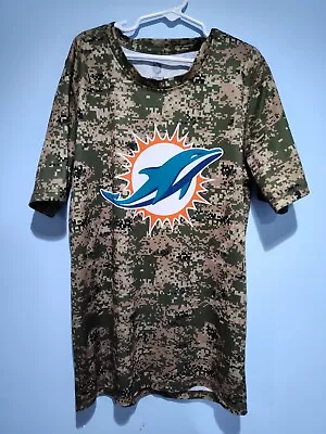 Miami Dolphins Shirt Youth Large Digital Camouflage Graphic Print  • $19