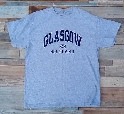 £5.95 • Buy Gildan Glasgow Scotland Retro Grey T-Shirt Top Size Large Short Sleeve Tee
