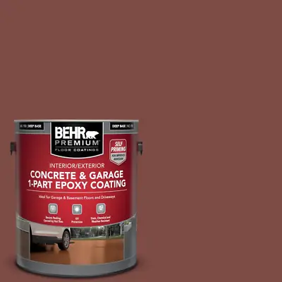 Brick Red 1 Gal. Epoxy Concrete Garage Floor Paint Satin Coating Shine Basement • $55.66