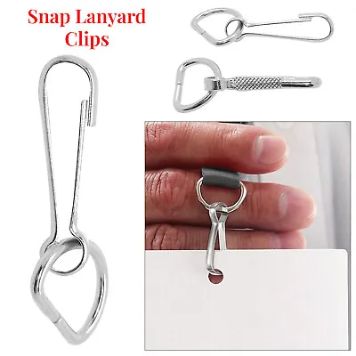 15mm Lanyard Snap Hooks With D Ring Buckle For Keychain Keyrings Crafts Handbags • £2.95