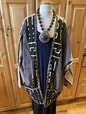 Amazing Art To Wear Vintage Veranda Wear Mud Cloth  Guatemala Jacket • $79