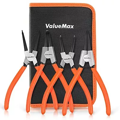 4 Pcs Snap Ring Pliers Heavy Duty Set Circlip Pliers Kit With Straight Bent Jaw  • $29.47