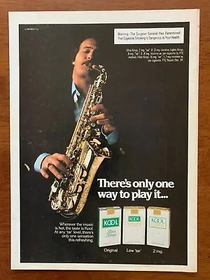 1982 Kool Cigarettes Vintage Print Ad/Poster Saxophone Jazz Man Cave Bar Décor  • $12.99
