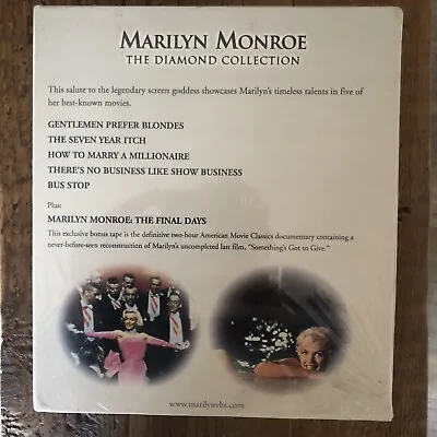 Marilyn Monroe: The Diamond Collection Volume 1 (VHS 2001 6-Tape Set) Sealed!! • $6