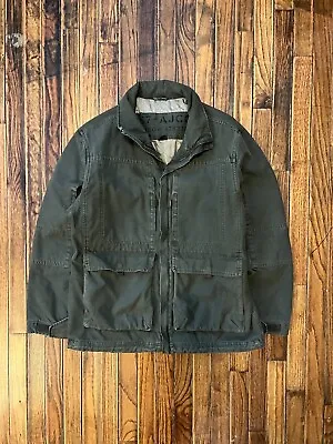 257-AJCO Khaki Olive Green Jacket Coat Lined Heavyweight Utility Mens Large READ • $22.49