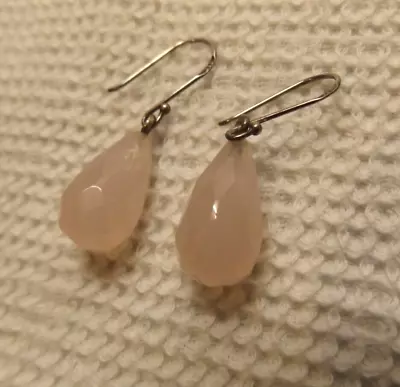 Lola Rose Pink Quartz Faceted Teardrop Sterling Silver Drop Dangle Earrings • £21.99