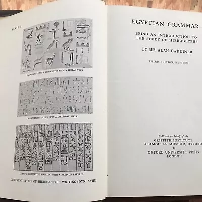 Egyptian Grammar. An Introduction To The Study Of Hieroglyphics 3rd Ed Revised • £17
