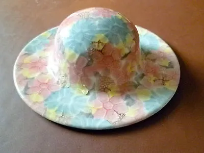 £9.50 • Buy Park Rose Ceramic Pink, Yellow & Blue Hat Bridlington Pottery      (bs2s2pb47)