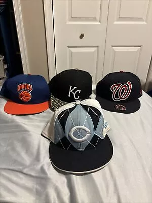 Lot Of (4) New Era Hats 3 Snap Backs 1 Fitted MLB NBA (Need Cleaning) • $8.99