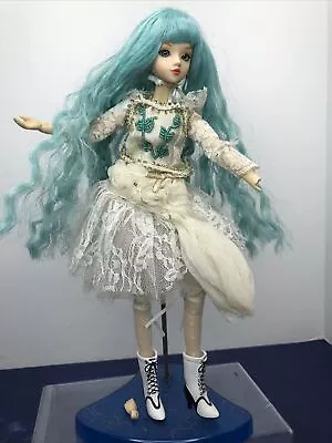 10” J-Doll JUN Planning Punkka Street Blue Hair X107 BJD Doll Japan Hand As Is O • $70