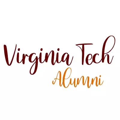 Virginia Tech Alumni Cursive Burgundy And Orange - Custom Vinyl Die Cut Decal • $7