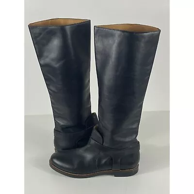 MM6 Maison Martin Margiela Leather Riding Boots Black 39 Made In Italy B640 • $249.99